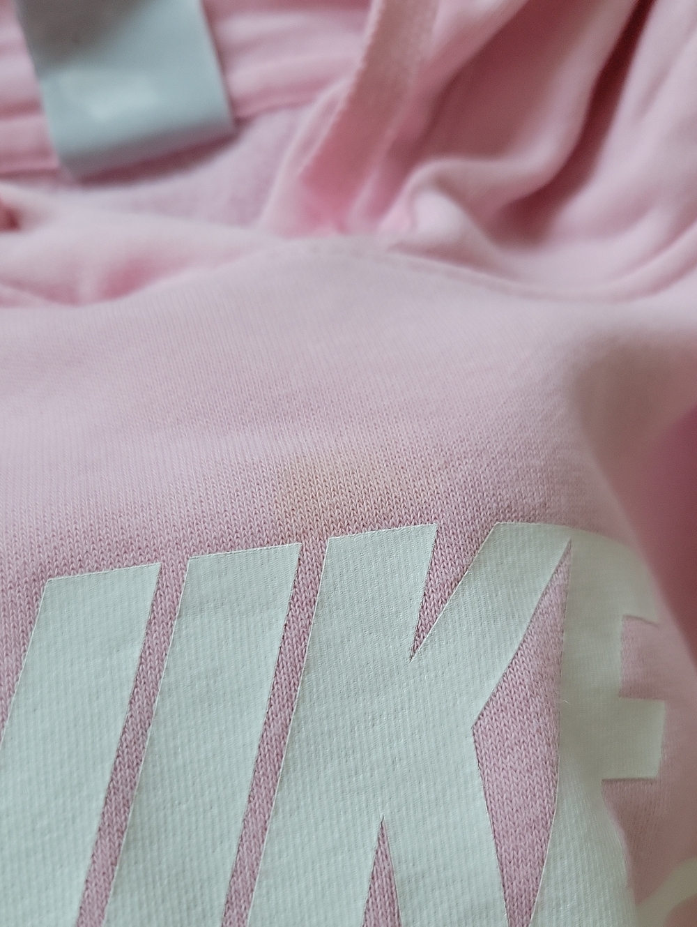 Nike Light Pink Cropped Hoodie with White Swoosh - Picture 8 of 9